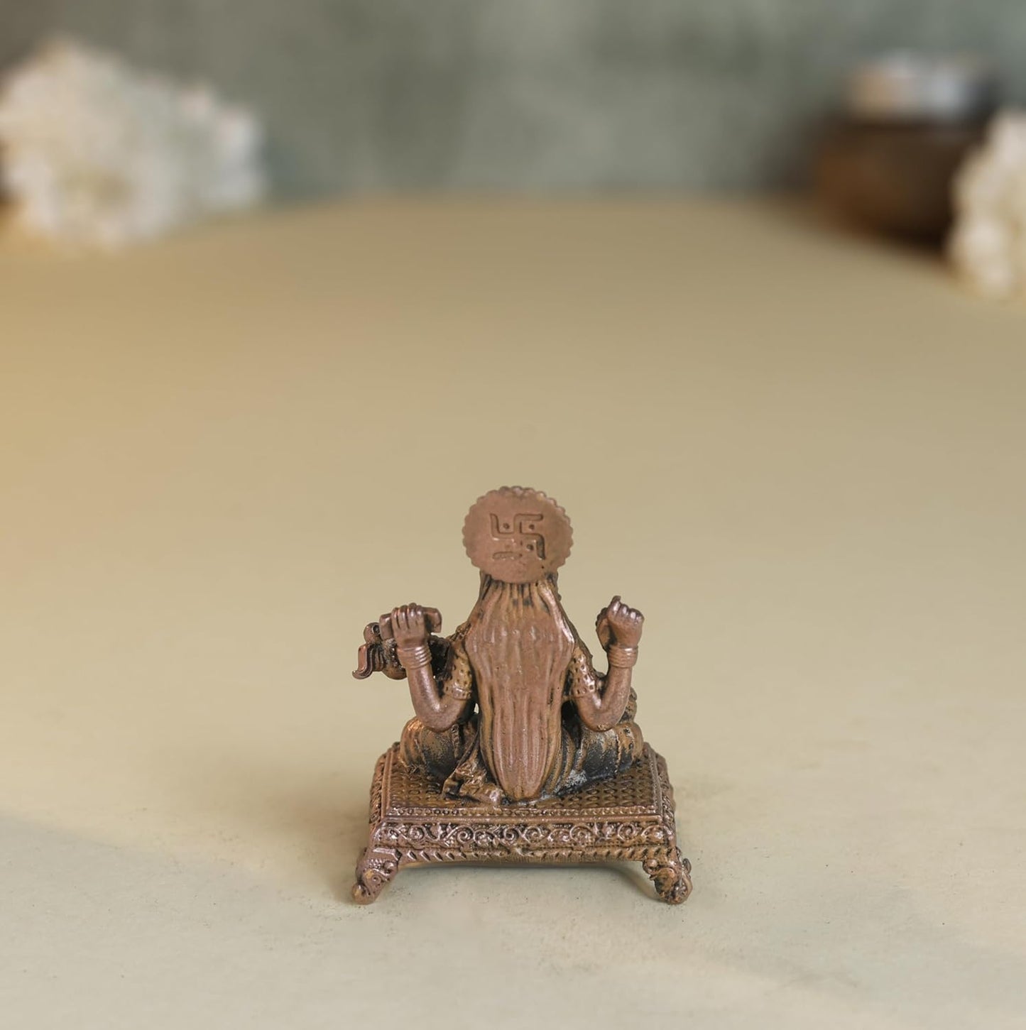 Peeta Saraswati Idol | 60 gm,5 inches  Saraswati Murti | Antique Finish Metal God Statue for Home Temple