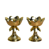 Pure Brass LED Bulb Light Kamal Design Electric Diya (3.25 Inches, 280g)