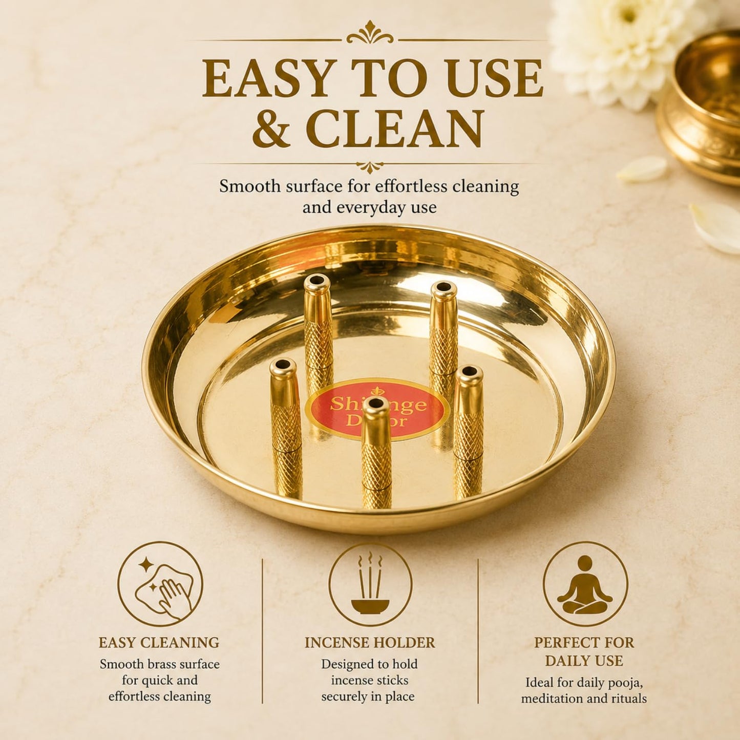 Pure Brass Agardan Plate, 0.8 inches, 70 gm