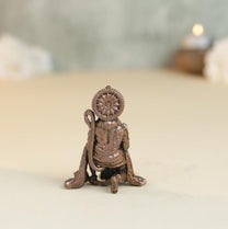 Ashirvad Hanuman Idol | 50 gm  ,5 inches Sitting Murti | Antique Finish Metal God Statue for Home Temple