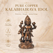 Copper Kalabhairava Idol with Patina Antique Finish, 2.4-Inch