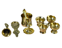 Flower Design Brass Pooja Thali Set, 10 Inches, 670 gm