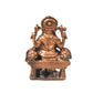 Copper Darbar Ganesha Idol, 1.5 Inch, Patina Antique Finish