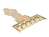 Pure Brass Flat Udupi Panch Aarti | Traditional Deepak for Pooja, Mandir & Home Temple | Spiritual Brass Diya for Rituals & Ceremonies | 320gm