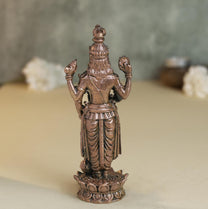 260 gm ,12 inches Kamal Standing Vishnu Idol | Antique Finish Metal God Statue for Home Temple