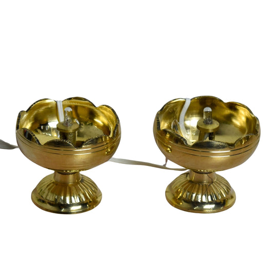 Brass LED Bulb Light Electric Tamator Nanda Diya | 1.5 Inches | 80g