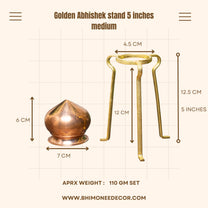 Golden Abhishek Stand – 5 Inch Medium Brass Puja Stand