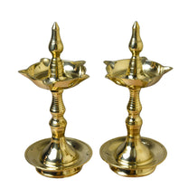 Pure Brass Udupi Kerala Fancy Diya | 10.25 Inches, Pack of 1 Pair