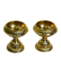 Pure Brass Kuber Akhand Nanda Stand Diya| 2.5 Inches, Pack of 1 Pair