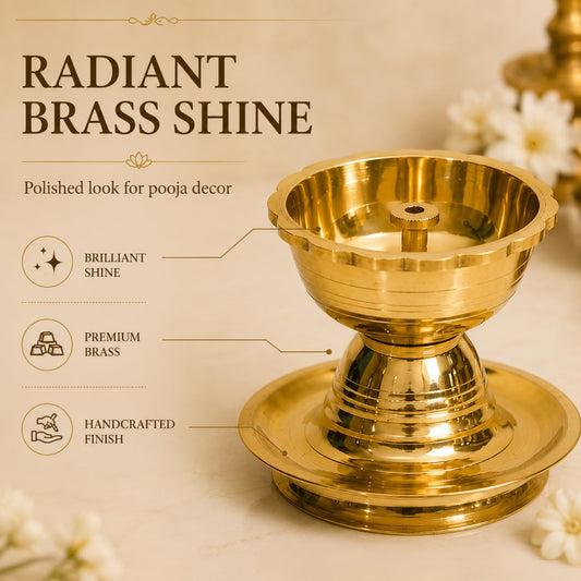 Pure Brass Akhand Diya | Handcrafted in India - 2.5 inches