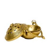 Brass Agarbatti & Dhoop Holder with Handle | Antique Black Finish | 2.75-Inch (580 gm, 1 Pc)