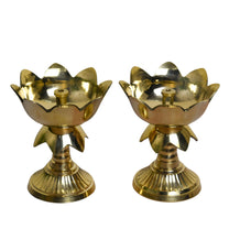 Pure Brass Kamal Akhand Nanda Diya (3.25 Inches, Pack of 2)