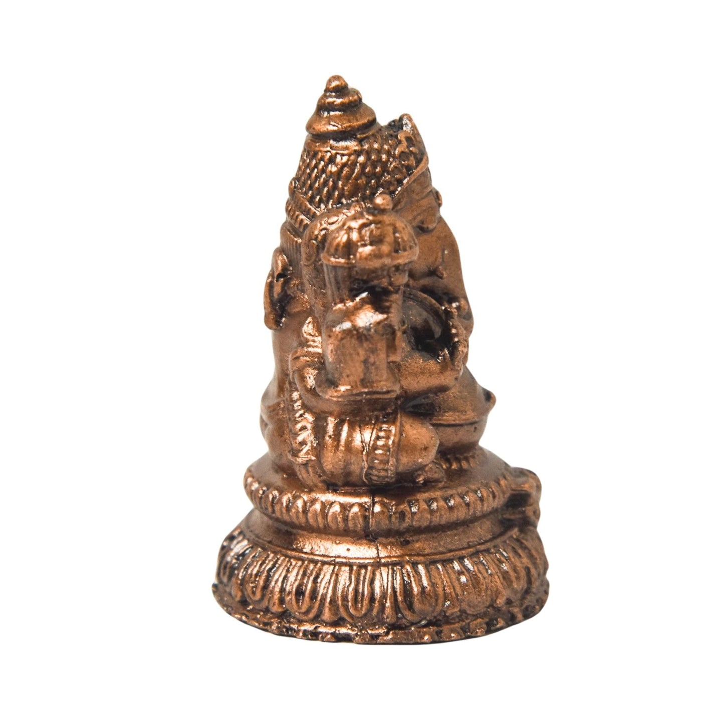 Copper Ganesha Idol, 1.5 Inch, Patina Antique Finish