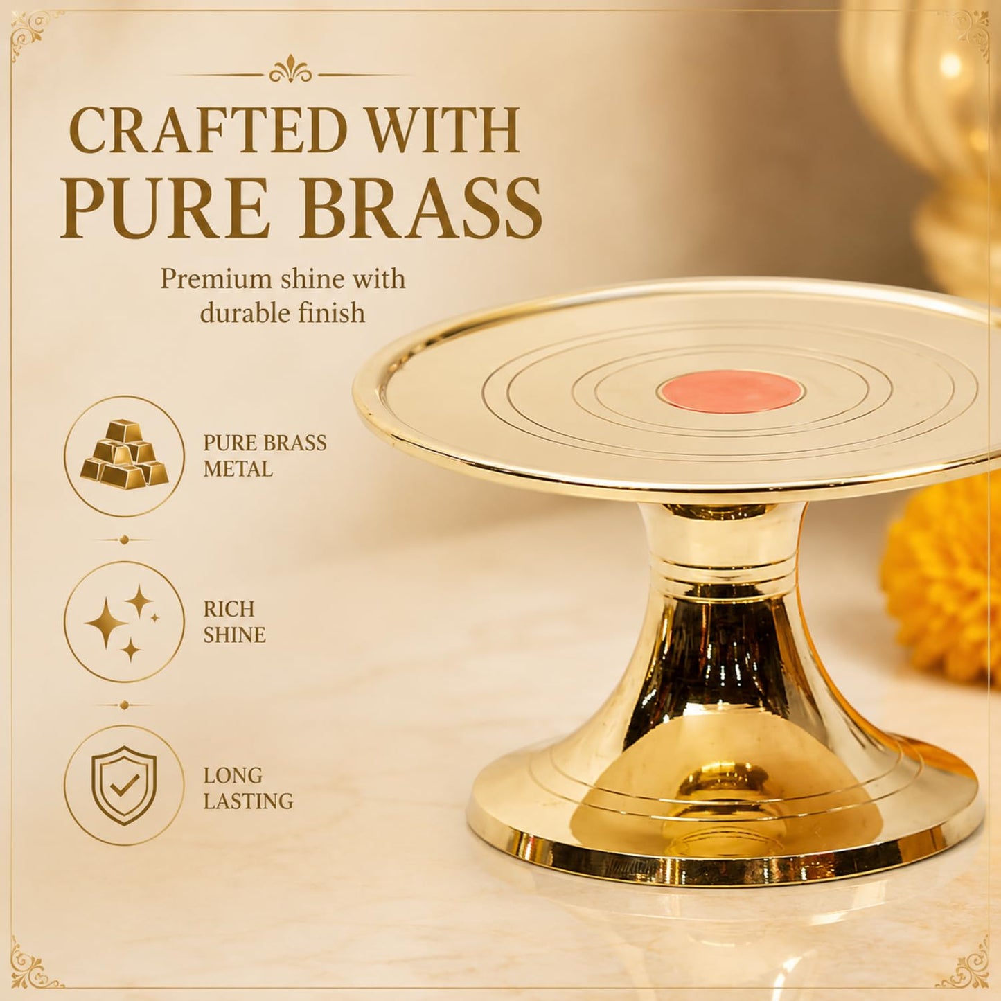 Brass Mukkali Stool, 2.5 inches, 250 gm