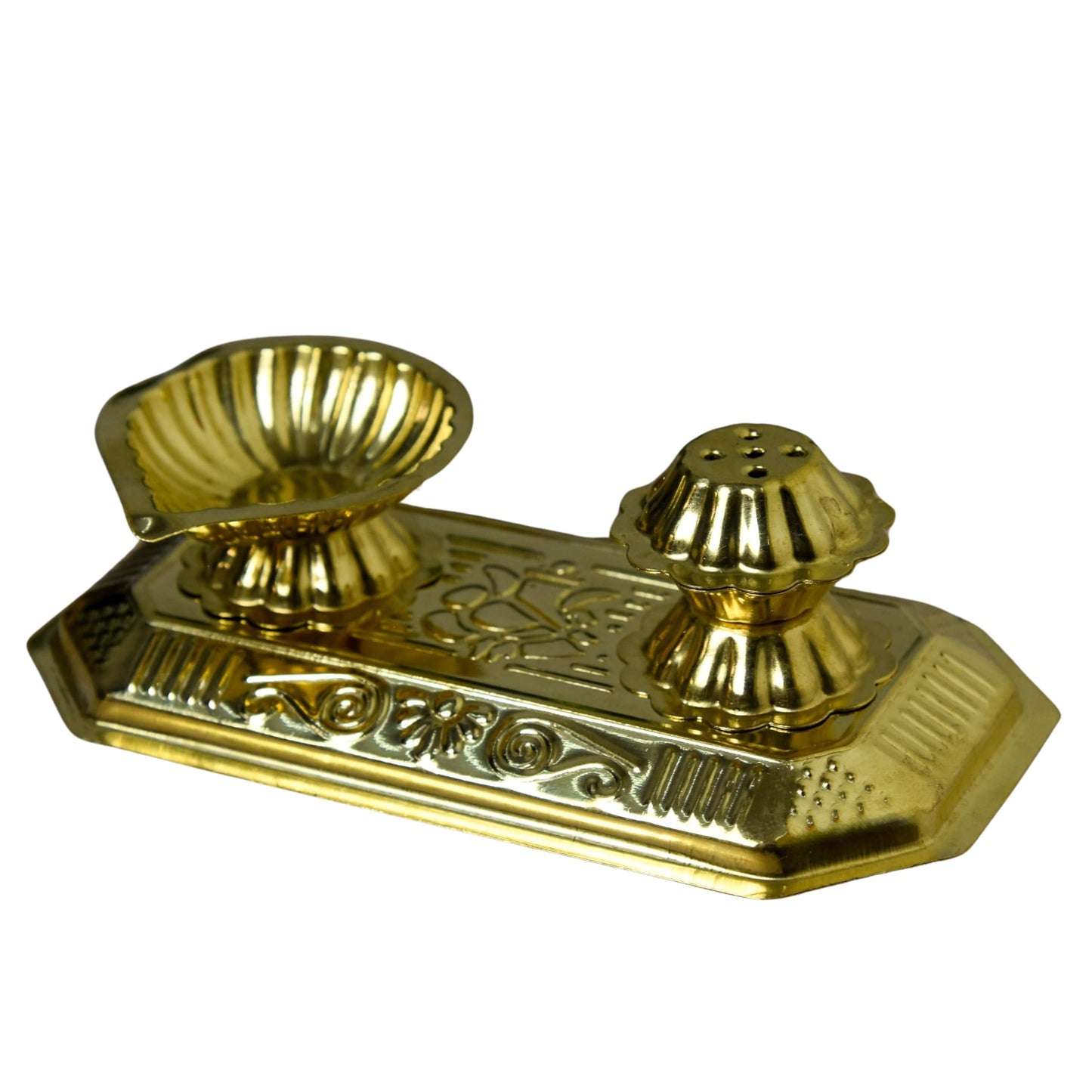 Brass Tiger Diya Agarbatti Holder with Incense Agarbatti Stand | 1.5 Inches | 50g