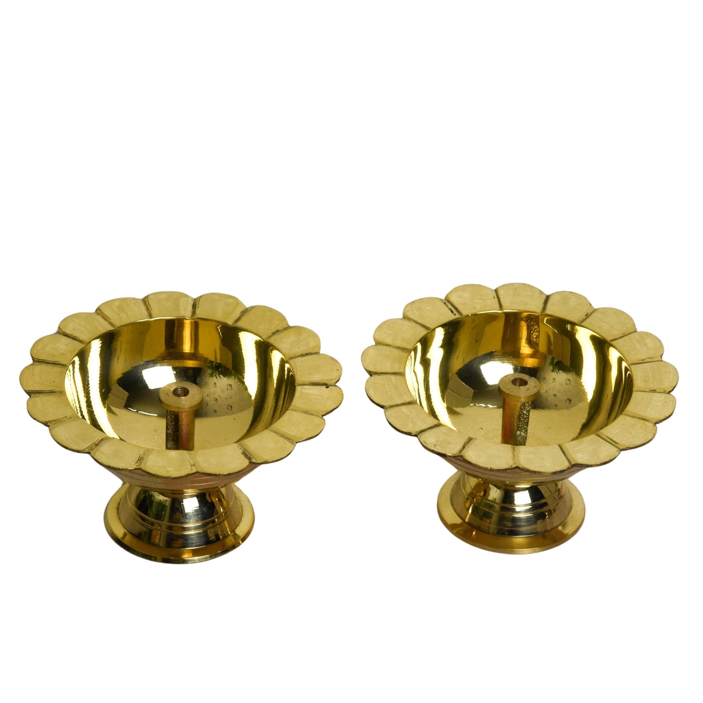 Brass Chandra Mukhi Akhand Nanda Pyali Deep | 1.75 Inches (Pack of 1 Pair)