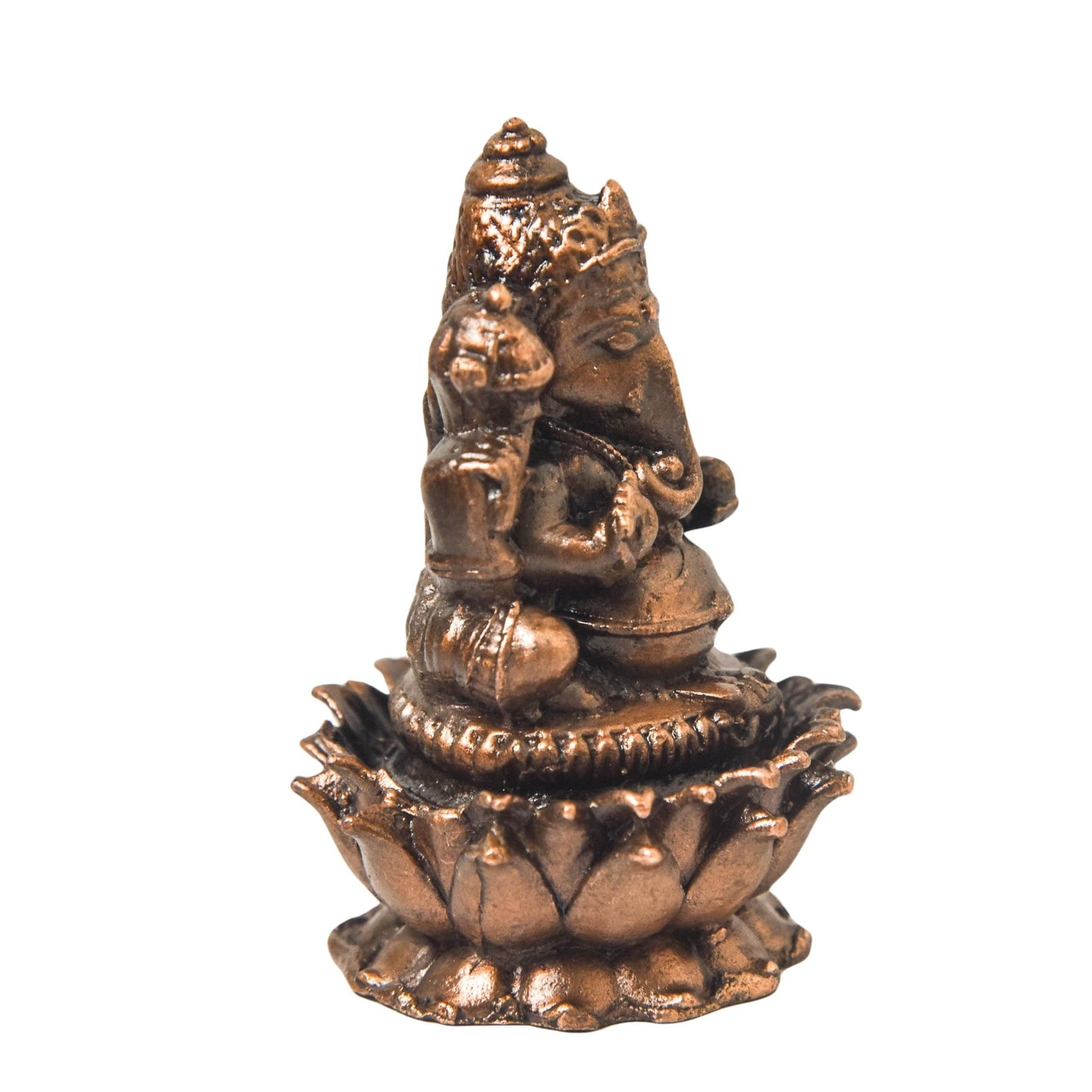 Copper Ganesha Idol, 2-Inch, 140g, Patina Antique Finish