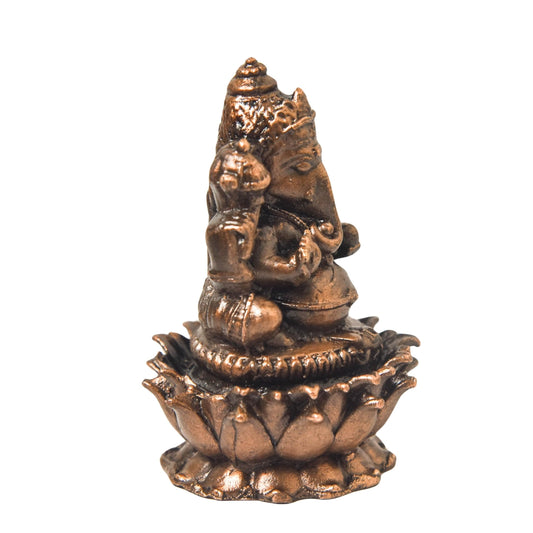 Copper Ganesha Idol, 2-Inch, 140g, Patina Antique Finish