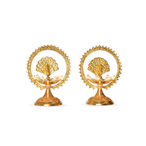 Brass Electric Diya with Golden Polish, 4.5 Inches, Pack of 1 Pair