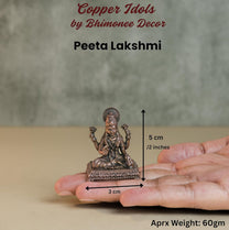 Peeta Lakshmi Idol | 60 gm Brass,5 inches  Finish Lakshmi Murti | Sitting Goddess Laxmi Statue for Home Temple.
