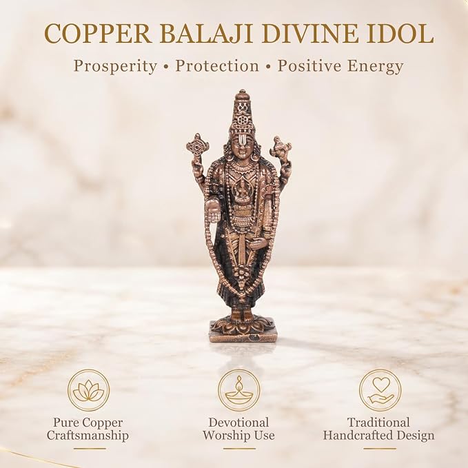 Copper Balaji Idol Spl, 30 Grams, 2.25 inches, Pack of 1 Piece
