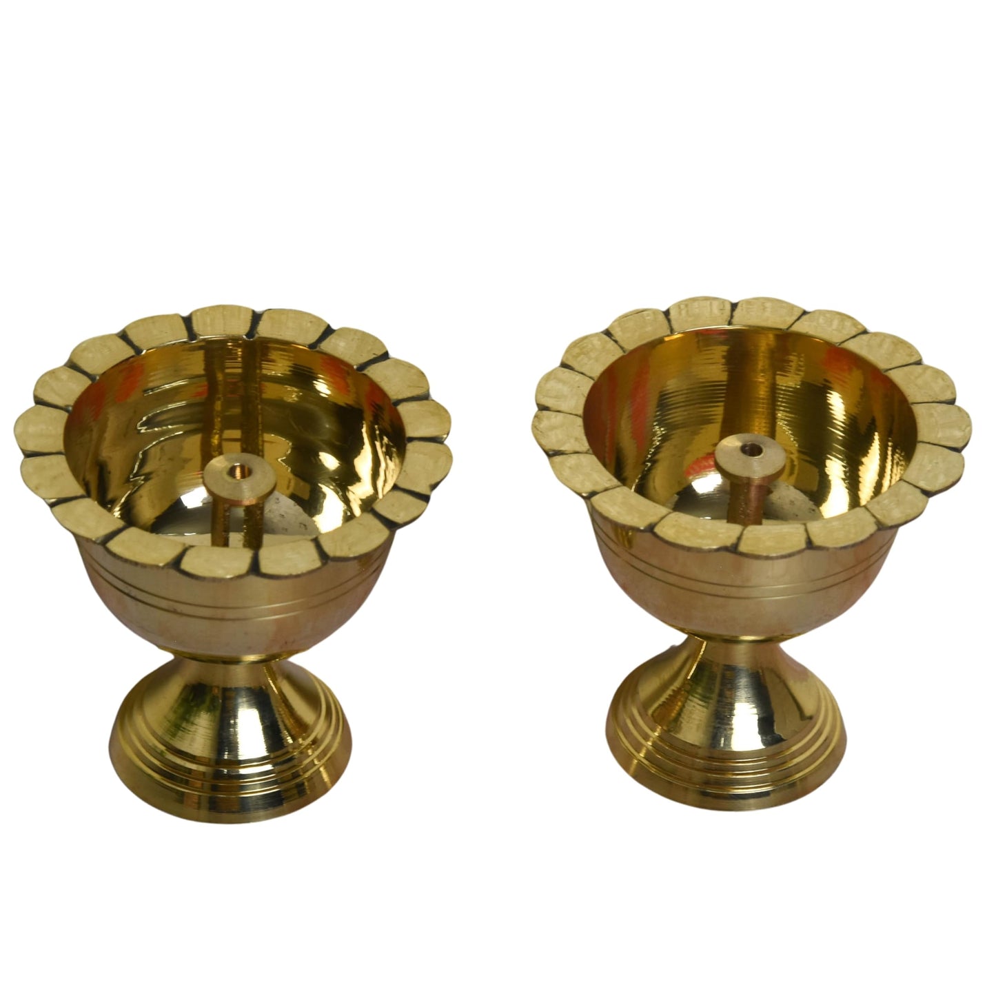 Brass Chanda Mukhi Nanda Jyot | 3 Inches (Pack of 1 Pair)