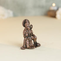 Ashirvad Hanuman Idol | 50 gm  ,5 inches Sitting Murti | Antique Finish Metal God Statue for Home Temple