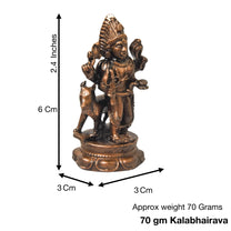 Copper Kalabhairava Idol with Patina Antique Finish, 2.4-Inch