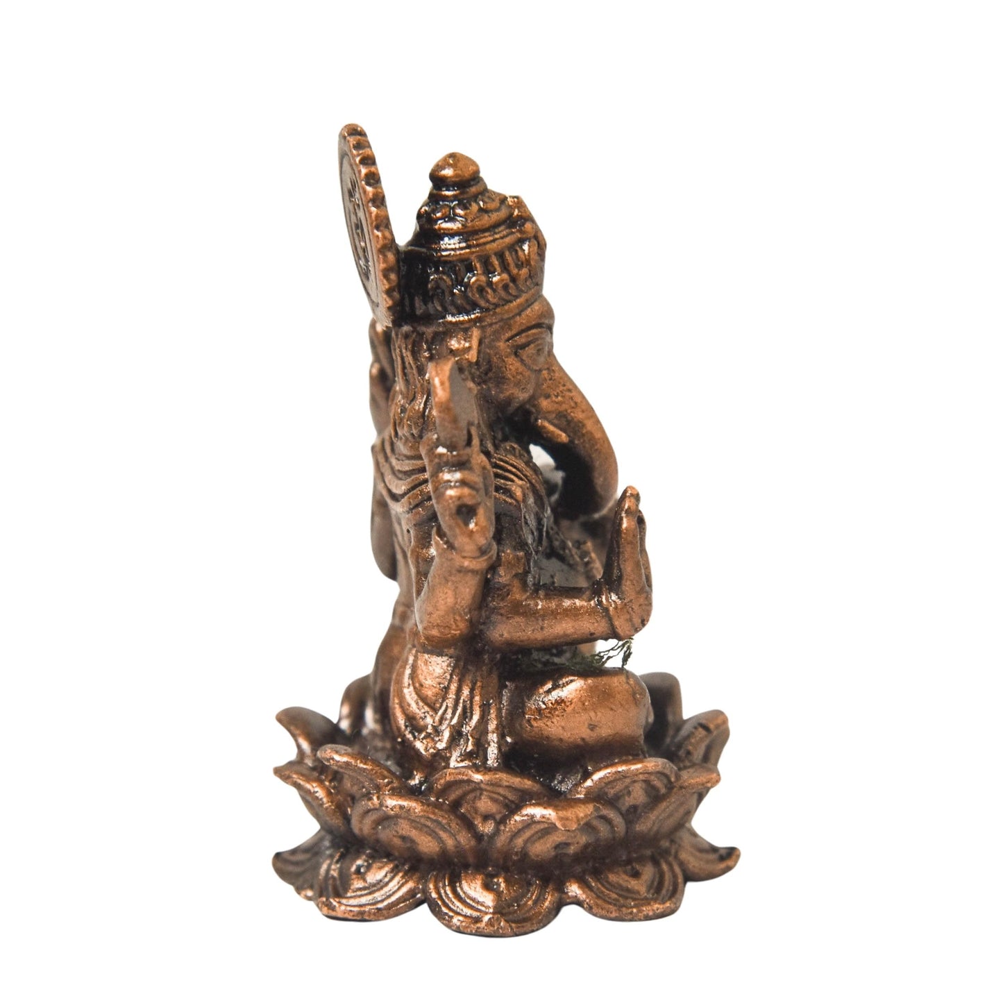 Copper Ganesha Idol with Patina Antique Finish, 1.75-Inch