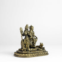 Oval Shiv Family Panchloha Idol | 2.6 Inches Height | 330 Gram Handmade Traditional Hindu Religious Statue