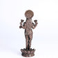 220 gm, 11 inches  Kamal Standing Lakshmi Idol | Antique Finish Metal Goddess Statue for Home Temple |