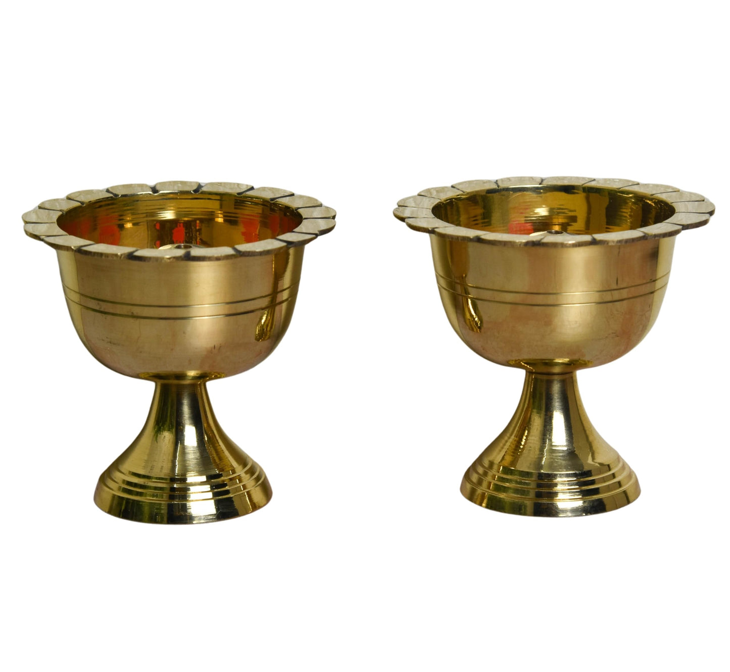 Brass Chanda Mukhi Nanda Jyot | 3 Inches (Pack of 1 Pair)