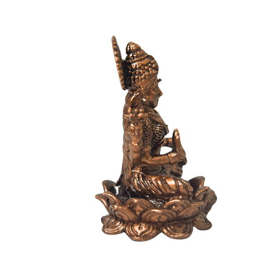 Copper Lakshmi Idol with Patina Antique Finish, 1.75-Inch