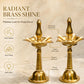 Pure Brass Electric Lighting Kerla Table Diya, 7 inches Big, 1 Pair