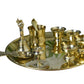 Brass Pooja Thali Set, 10-Inch Floral Design, 800 gm