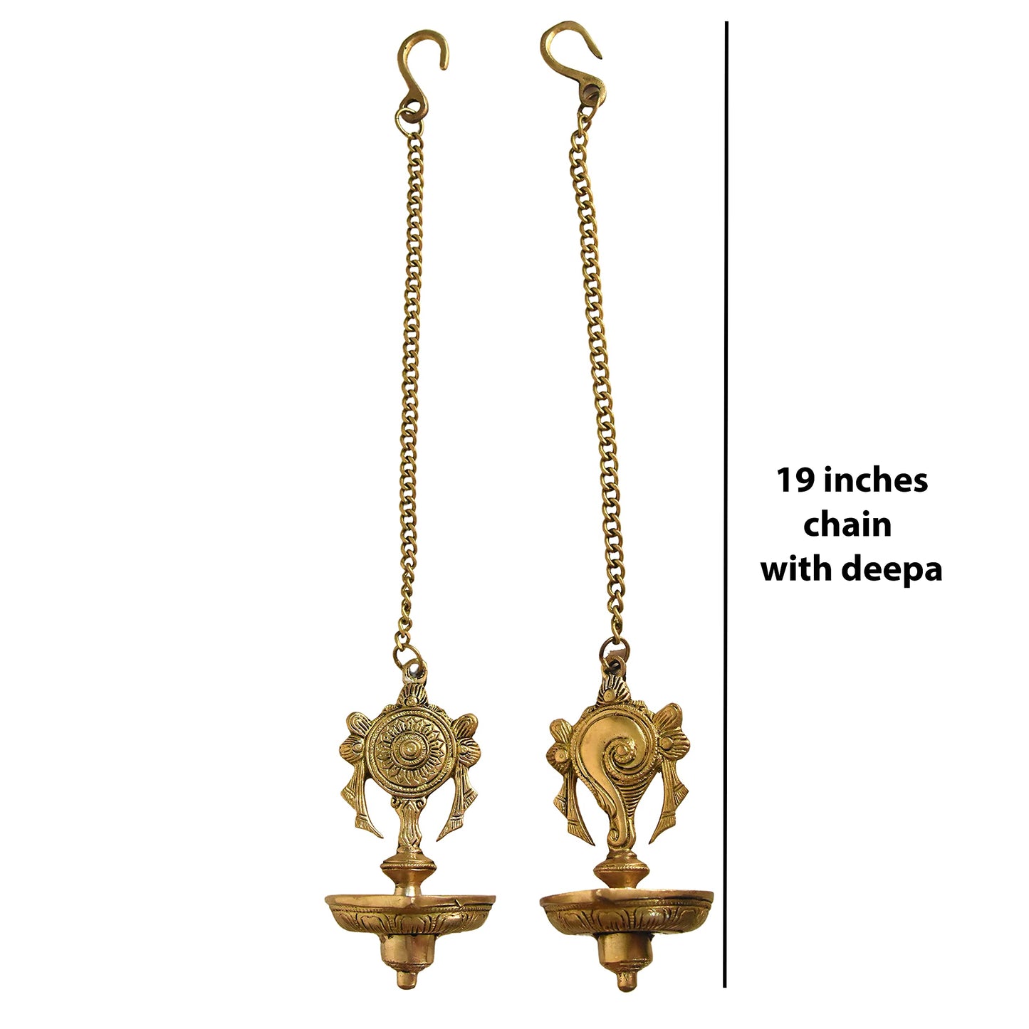 Pure Brass shanku Chakra Diya | Pair