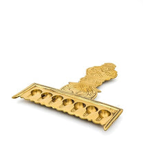 7 Flat Aarti Brass Pooja Lamp |20x17 cm, 430 gm Traditional Handcrafted Aarti Deepam for Mandir & Festivals | Decorative Spiritual Home & Temple Accessory