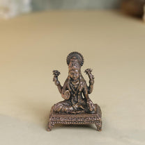 Peeta Lakshmi Idol | 60 gm Brass,5 inches  Finish Lakshmi Murti | Sitting Goddess Laxmi Statue for Home Temple.