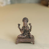 Peeta Lakshmi Idol | 60 gm Brass,5 inches  Finish Lakshmi Murti | Sitting Goddess Laxmi Statue for Home Temple.