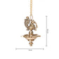 Brass Hanging Diya with Ethnic Peacock Design | 5 Oil Wick | Antique Finish
