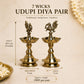 Pure Brass Udupi Diya with 7 Wicks – Murga Design, 4 Inches, Pack of 1 Pair