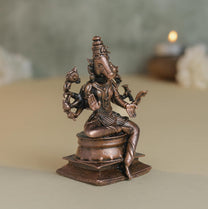Varahi Idol | 140 gm , 7.5 inches 8 Hands Murti | Antique Finish Metal God Statue for Home Temple |