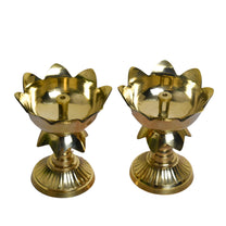 Pure Brass Kamal Akhand Nanda Diya (3.25 Inches, Pack of 2)