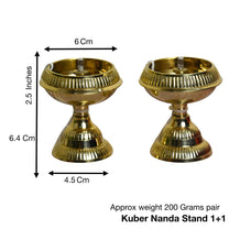 Pure Brass LED Bulb Light Electric Kuber Nanda Diya | 2.5 Inches, 200gm