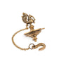 Handmade Ethnic Peacock Design 1 Oil Wick Brass Hanging Diya, Medium, Pack of 1