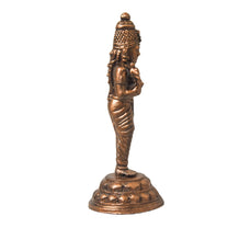 Copper Meenakshi Devi Idol with Patina Antique Finish, 3-Inch