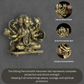 Sitting Panchmukhi Hanuman Panchloha Idol | Size 5 cm | Approx 150 Gram | Handmade Hindu Religious Statue for Home Temple and Pooja