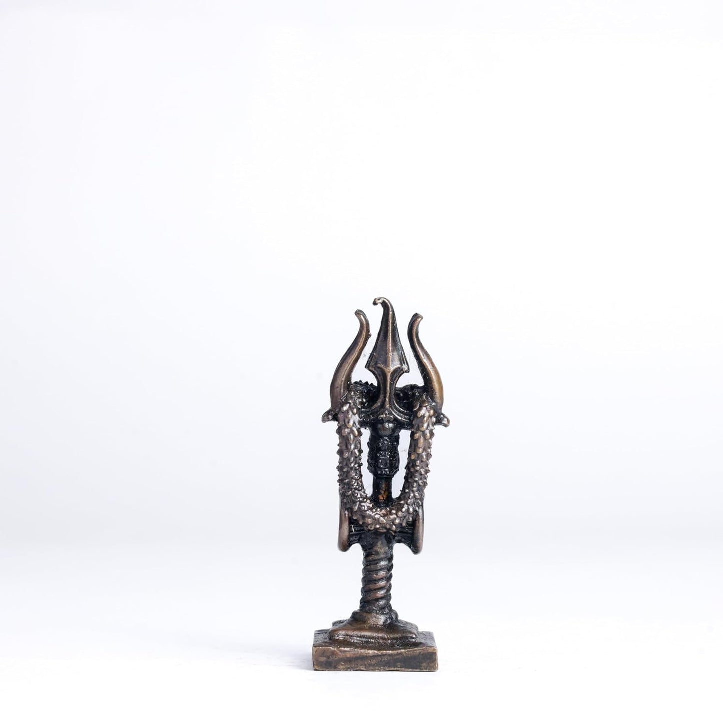 Trishul Damruga | 2-Inch - 30gm Handmade Copper Idol | Shiv Trishul with Damru for Pooja