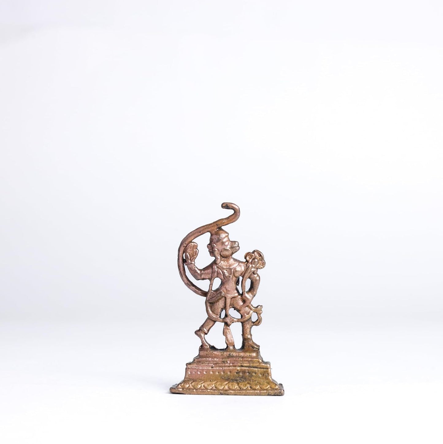 Side Hanuman | 2-Inch 30gm Handmade Copper Idol | Mini Hanuman Murti for Pooja | Home Temple & Car Dashboard Decor