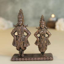 Panduranga Vittala Idol | 200 gm Brass ,8 inches Finish God Statue | Vitthal Rukmini Murti for Home Temple.